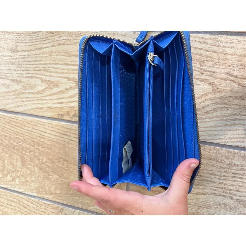Kate Spade Make a Splash Neda Wallet Blue Stripe Sunglasses Zip Around Clutch